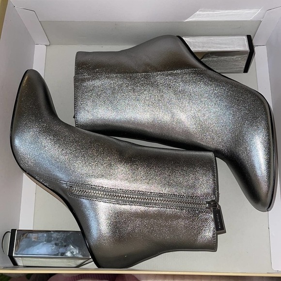 Michael Kors Petra Metallic Leather Ankle Boots - Picture 6 of 8